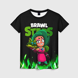 Футболка женская LOLA ЛОЛА BRAWLSTARS зеленый огонь, цвет: 3D-принт