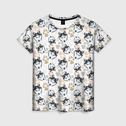 Женская футболка Собака Сибирский Хаски