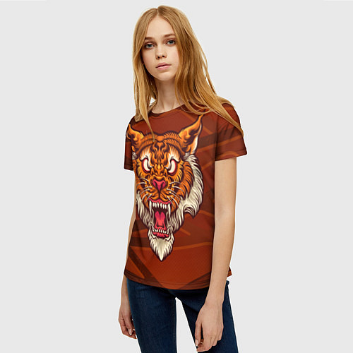 Женская футболка Тигр Evil / 3D-принт – фото 3
