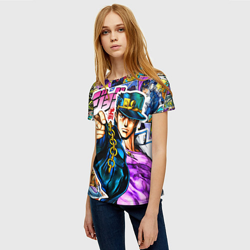 Женская футболка Джотаро - JoJos Bizarre Adventure / 3D-принт – фото 3