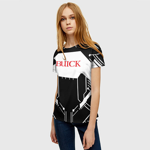 Женская футболка Buick Лого Эмблема спина / 3D-принт – фото 3