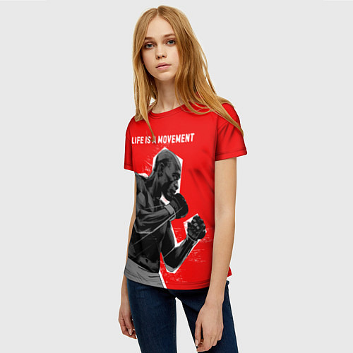 Женская футболка Life is a movement / 3D-принт – фото 3