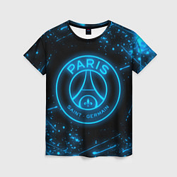 Футболка женская PSG NEON STYLE SPORT ПСГ НЕОН, цвет: 3D-принт