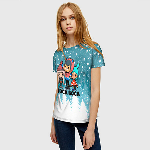 Женская футболка Новогодний Toca Boca / 3D-принт – фото 3