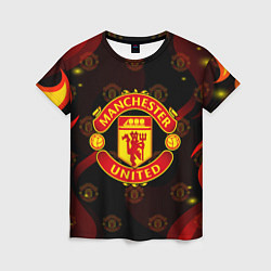 Футболка женская MANCHESTER UNITED FIRE STYLE SPORT ПЛАМЯ, цвет: 3D-принт