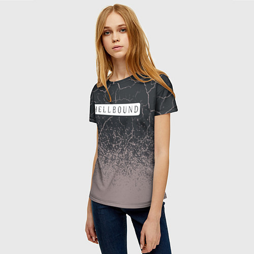 Женская футболка HELLBOUND - Paint / 3D-принт – фото 3