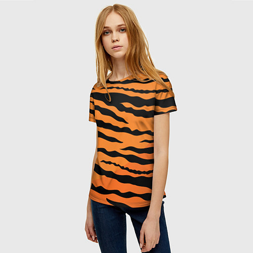 Женская футболка Шкура тигра вектор / 3D-принт – фото 3