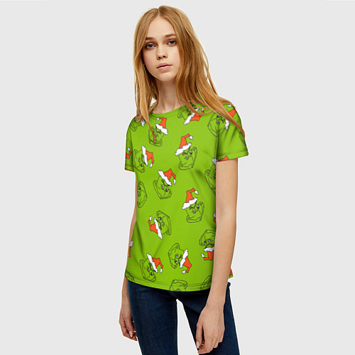 Женская футболка Гринч Укротитель рождества / 3D-принт – фото 3