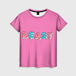 Футболка женская Mr Beast Donut Pink edition, цвет: 3D-принт