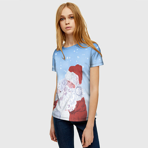 Женская футболка Дедушка мороз / 3D-принт – фото 3