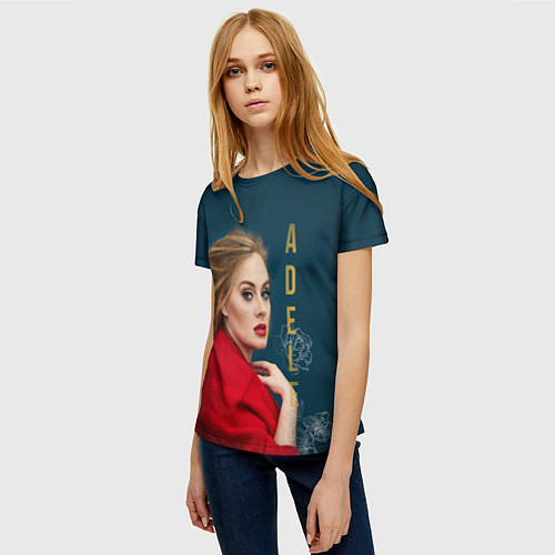 Женская футболка Portrait Adele / 3D-принт – фото 3