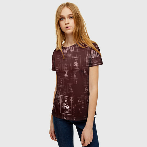 Женская футболка Fe - Таблица Менделеева / 3D-принт – фото 3