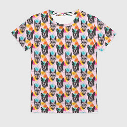 Футболка женская Собаки в красочном дизайне, цвет: 3D-принт