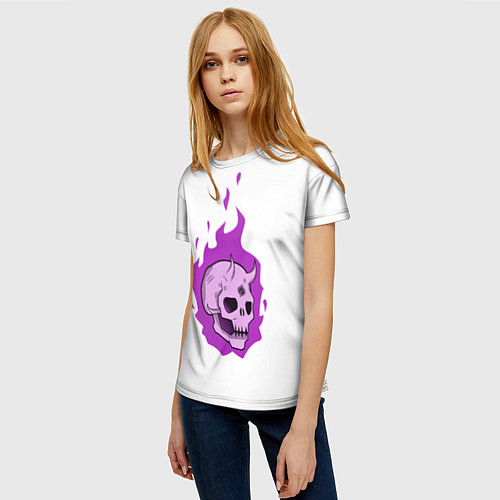 Женская футболка Череп Scary Demon парный / 3D-принт – фото 3