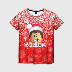 Футболка женская ROBLOX НОВОГОДНИЙ SMILE 2022, цвет: 3D-принт