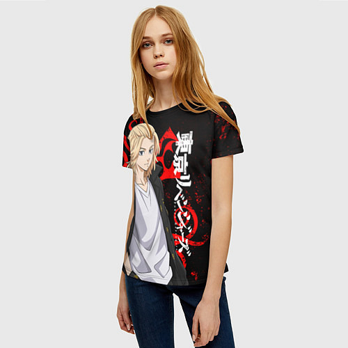 Женская футболка МАЙКИ И ТАТУ ДРАКЕНА RED / 3D-принт – фото 3