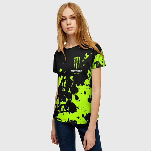 Женская футболка Monster Energy green / 3D-принт – фото 3