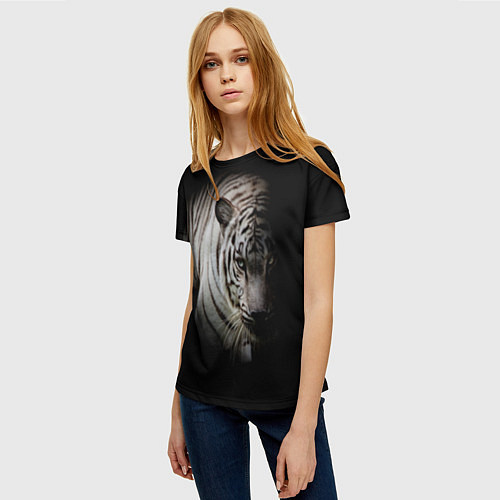 Женская футболка Загадочный тигр / 3D-принт – фото 3