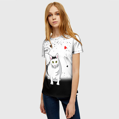Женская футболка CAT LOVE / 3D-принт – фото 3
