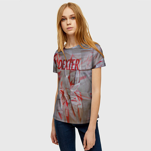 Женская футболка Кровавая ткань / 3D-принт – фото 3