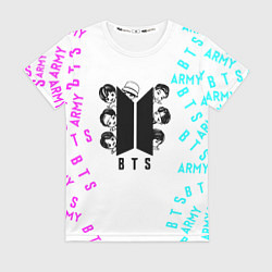 Футболка женская B T S Логотип в цвете, цвет: 3D-принт