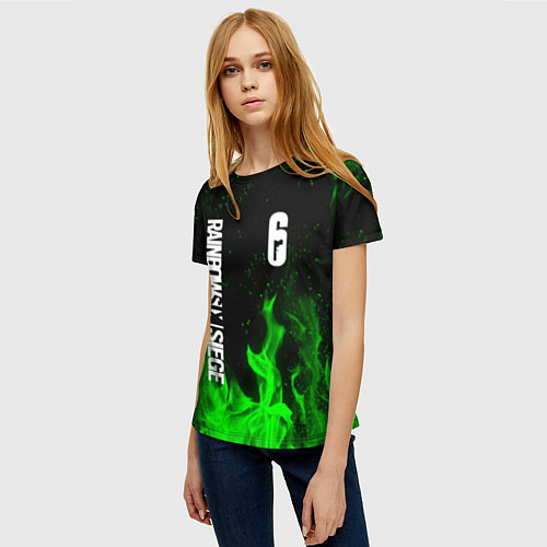 Женская футболка RAINBOW SIX SIEGE FIRE CAVIERA / 3D-принт – фото 3