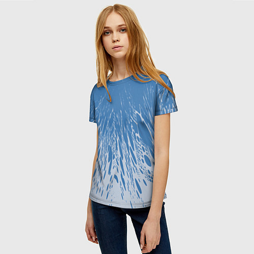 Женская футболка Коллекция Rays Лучи Голубой и серый Абстракция 650 / 3D-принт – фото 3