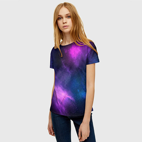Женская футболка Космос Galaxy / 3D-принт – фото 3