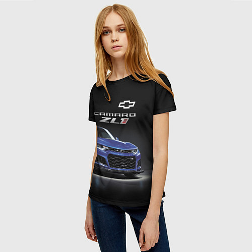 Женская футболка Chevrolet Camaro ZL1 Motorsport / 3D-принт – фото 3