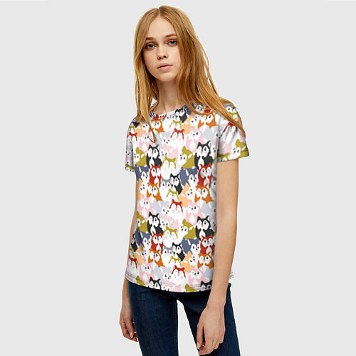Женская футболка Мультяшные Лисята / 3D-принт – фото 3