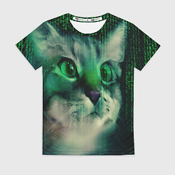 Футболка женская Cat in The Digital World, цвет: 3D-принт