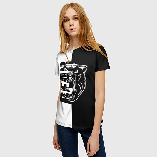 Женская футболка BEAR Медведь / 3D-принт – фото 3