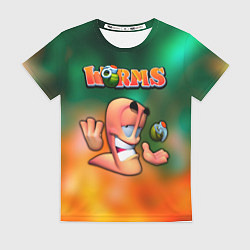 Футболка женская Worms, Червячки, цвет: 3D-принт