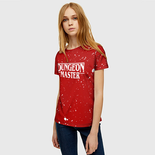 Женская футболка DUNGEON MASTER BLOOD ГАЧИМУЧИ КРАСНЫЙ / 3D-принт – фото 3