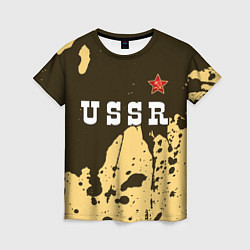 Женская футболка USSR - СЕРП И МОЛОТ Краски