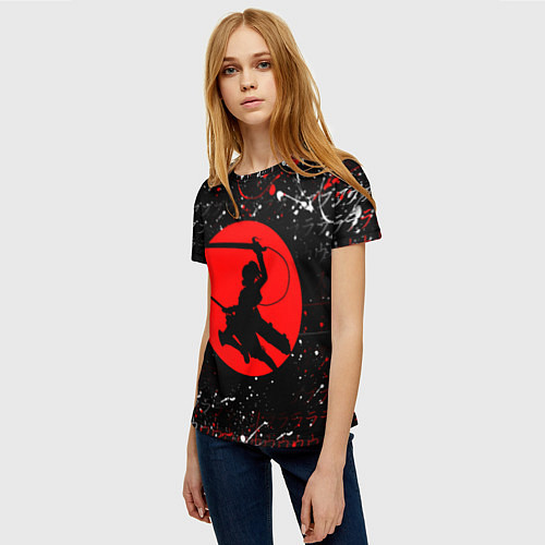 Женская футболка Sasha Braus Красная луна / 3D-принт – фото 3