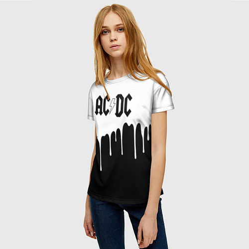 Женская футболка ACDC подтёки / 3D-принт – фото 3