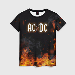 Футболка женская ACDC - Fire, цвет: 3D-принт