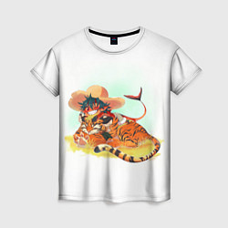 Футболка женская Тигр и Акула, цвет: 3D-принт