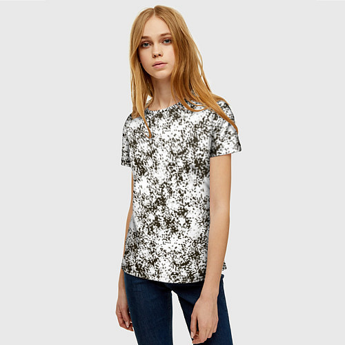 Женская футболка Зимний Камуфляж цифра / 3D-принт – фото 3