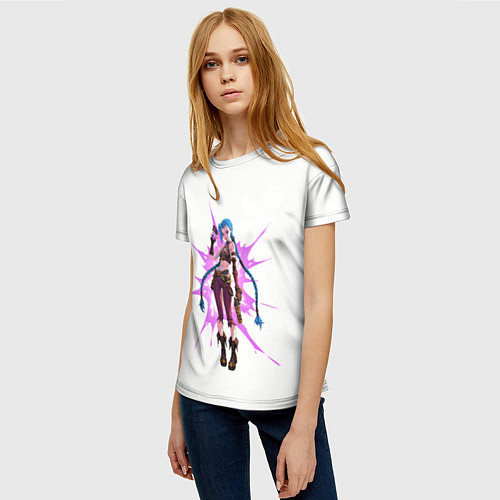 Женская футболка Аркейн Джинкс 1 / 3D-принт – фото 3