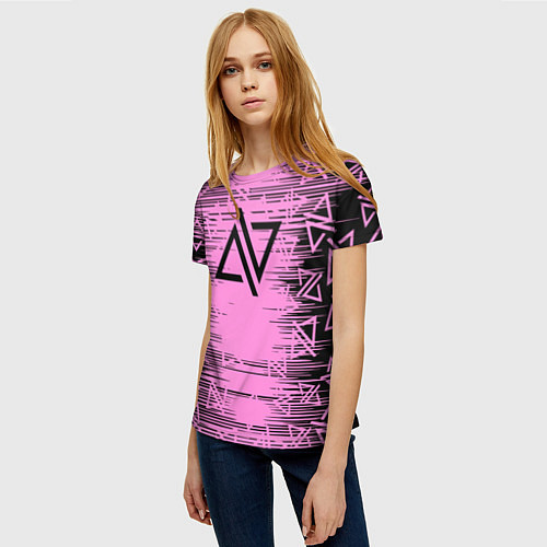Женская футболка Adele - Паттерн логотипов / 3D-принт – фото 3