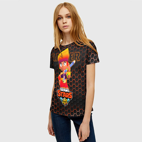 Женская футболка Амбер BRAWL STARS соты / 3D-принт – фото 3
