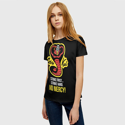 Женская футболка Cobra Kai - No mercy! / 3D-принт – фото 3