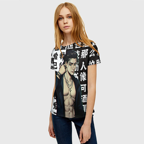 Женская футболка Эрен Йегер , что за мужчина Атака титанов / 3D-принт – фото 3