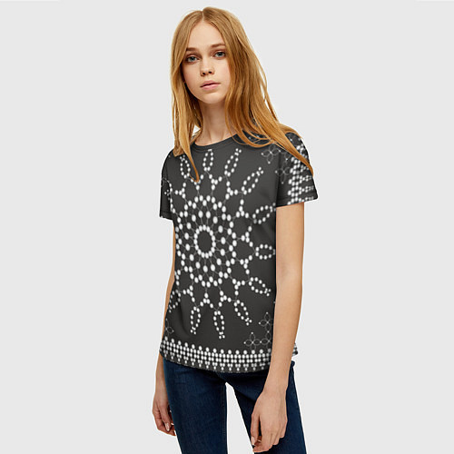 Женская футболка Узор из бусин / 3D-принт – фото 3