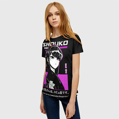 Женская футболка У коми сан проблемы с общением Аниме Шока / 3D-принт – фото 3