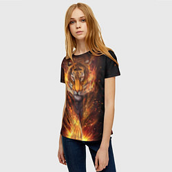 Футболка женская Огненный тигр Сила огня, цвет: 3D-принт — фото 2