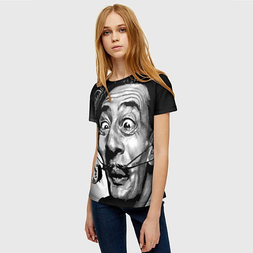 Женская футболка Salvador Dali - grimace / 3D-принт – фото 3