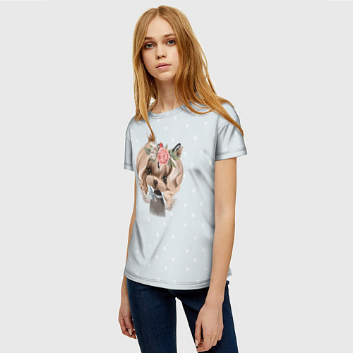 Женская футболка Йоркширский терьер пастель / 3D-принт – фото 3